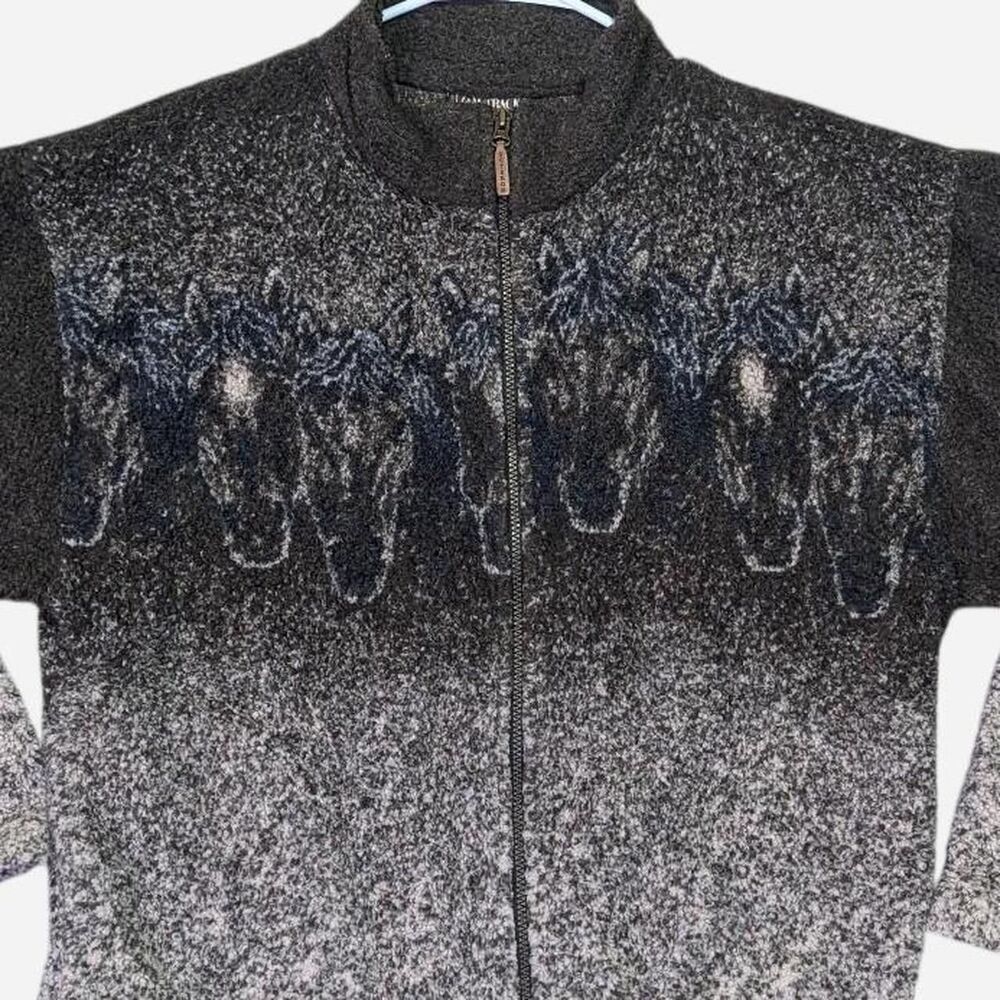 Vintage Outback Trading Co. Horse Pattern Fleece Jacket, Large